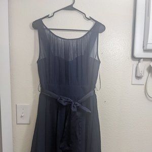 Dorothy Perkins Sleeveless Knee Length Navy Blue Dress